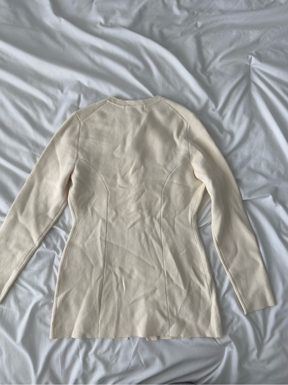 Boden Joanna Fitted Knit Jacket 6 NWT Button Front White Cream Tailored Cotton - Picture 10 of 12